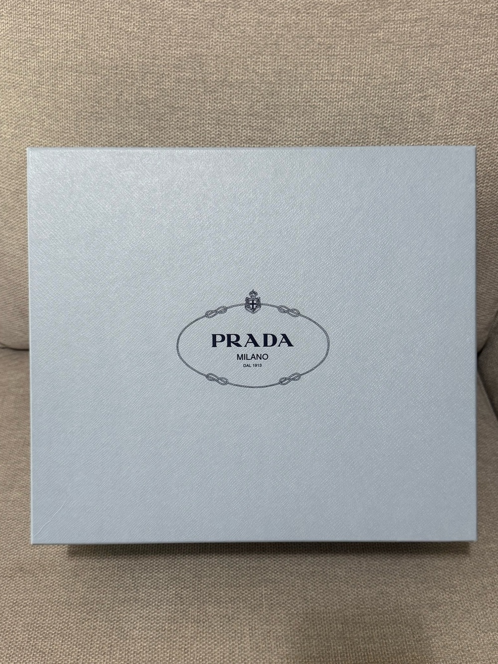 Prada Milano Gray Shoe Box with  Paper